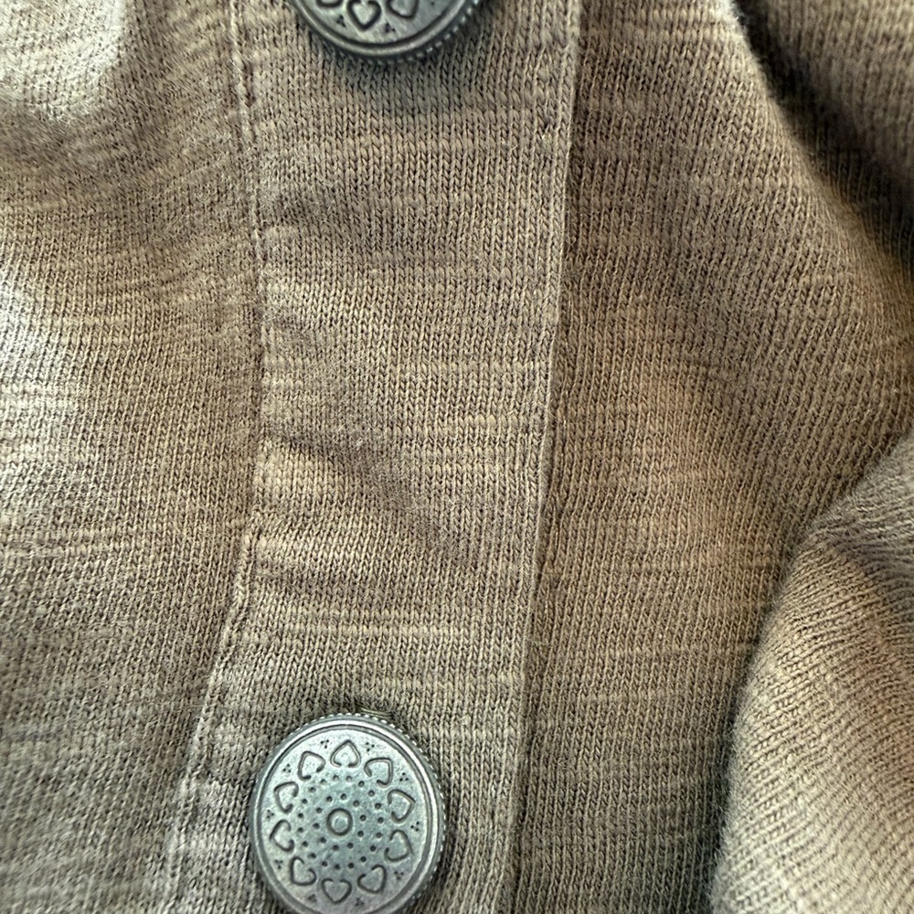 Soft Surroundings Olive Green Knit Modest Shirt Dress Button Front Midi XL - Picture 6 of 12